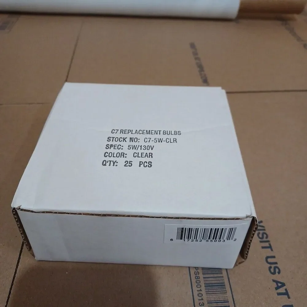 C7 5W Clear Box of 25 Replacement Bulbs Transparent 130v NOS Light Show Craft